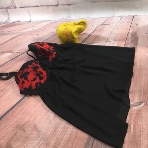 Cacique Plus Size Lingerie in Red Black Lace